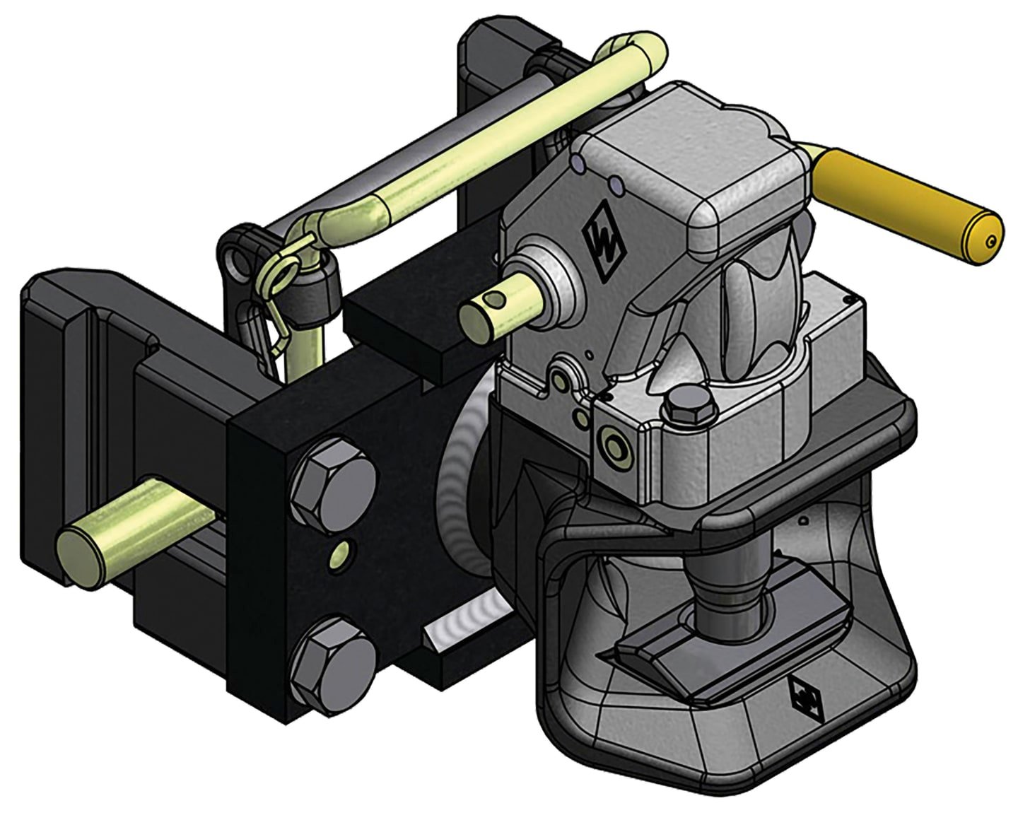 Walterscheid Zugmaul "KU2000/853B", automatisch mit Schienenweite 193 x 80 mm, Ø Bolzen 37 mm, schwarz, 8003996 – Bild 2