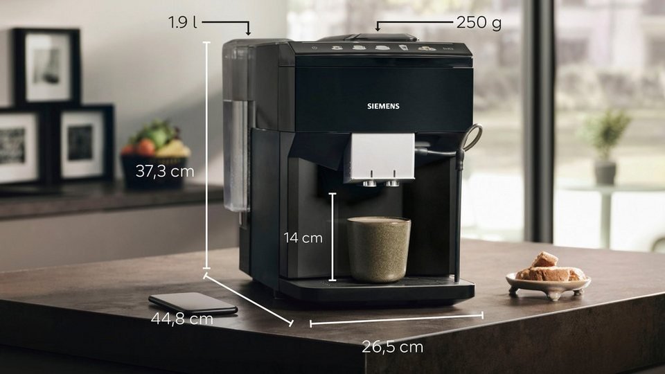 SIEMENS Kaffeevollautomat EQ500 classic TP513D09, viele Kaffeespezialitäten, OneTouch-Funktion, intuitives Farbdisplay, automatische Dampfreinigung, – Bild 8