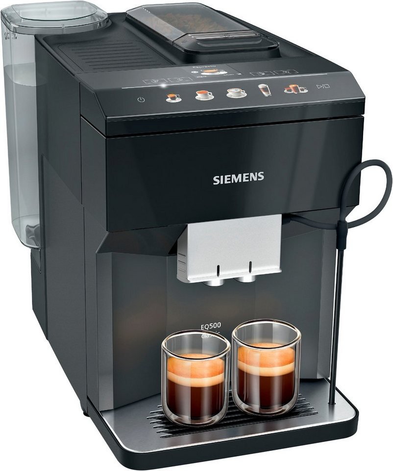SIEMENS Kaffeevollautomat EQ500 classic TP513D09, viele Kaffeespezialitäten, OneTouch-Funktion, intuitives Farbdisplay, automatische Dampfreinigung,