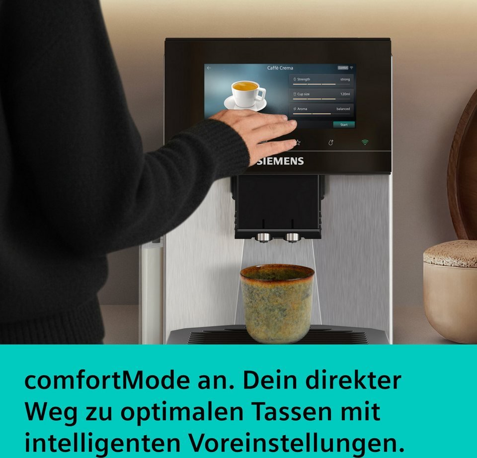 SIEMENS Kaffeevollautomat EQ900 TQ923E03, 41 versch. Getränke, XL-Getränke, Doppeltassenfunktion, farbiges 6.8'' TFT-Display, individuelle – Bild 8