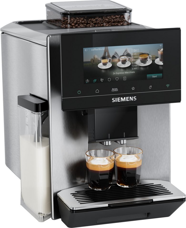 SIEMENS Kaffeevollautomat EQ900 TQ923E03, 41 versch. Getränke, XL-Getränke, Doppeltassenfunktion, farbiges 6.8'' TFT-Display, individuelle